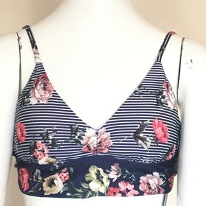 Isabella Rose Piccadilly Bikini Top Indigo Floral Size Large